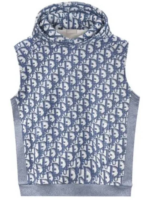 Oblique sleeveless hooded blue beige men s t shirt 270956 - DIOR - BALAAN 1