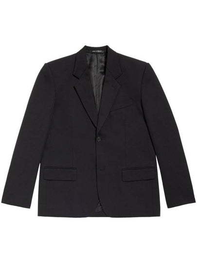 Single Breasted Wool Blazer Jacket Black - BALENCIAGA - BALAAN 2