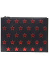 Star Leather Patch Clutch Bag Black Red - SAINT LAURENT - BALAAN 2