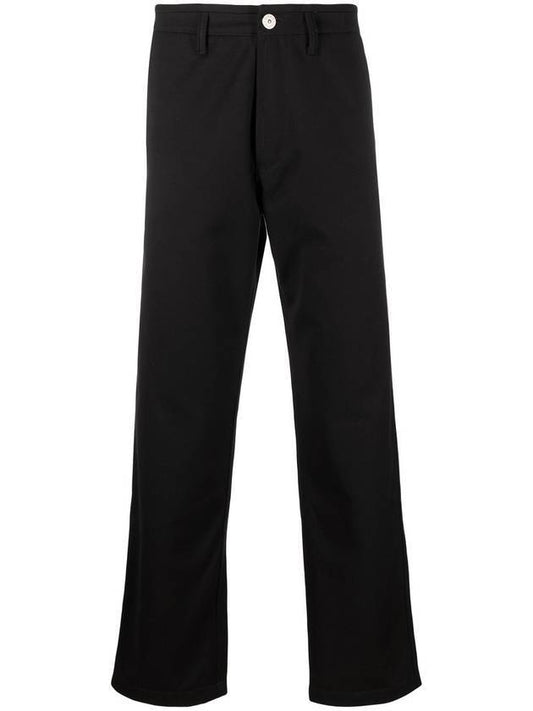 Men's Chino Straight Pants Black - STONE ISLAND - BALAAN.