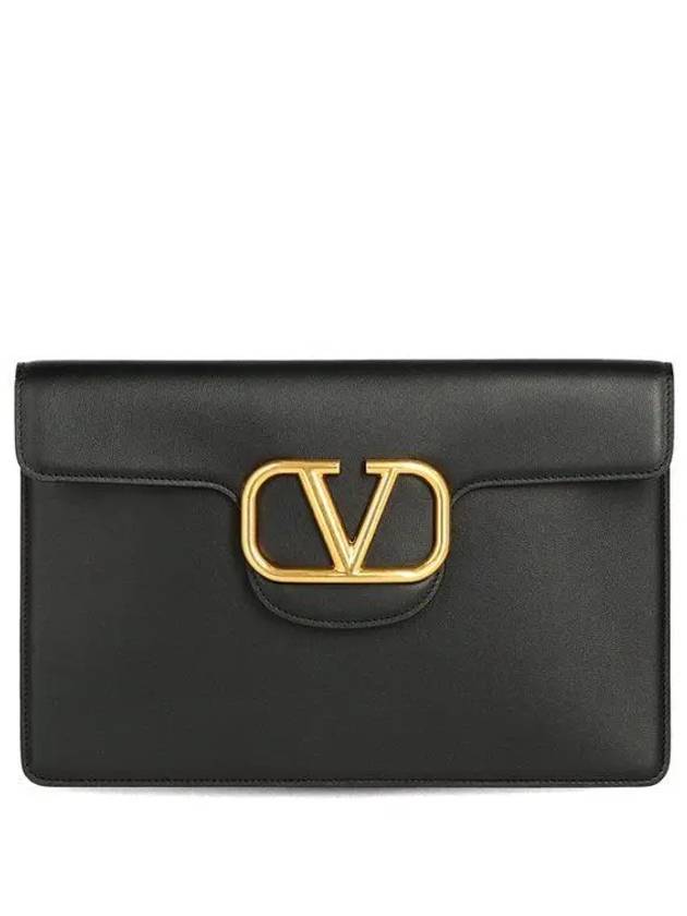 Women's V Logo Clutch Bag Black - VALENTINO - BALAAN 2