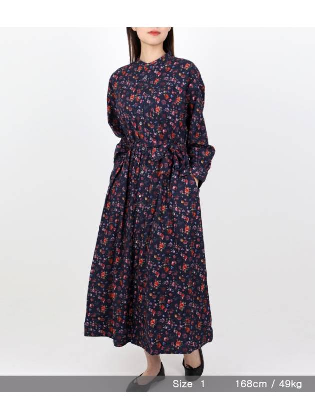 Floral printed flannel banded collar dress - ENGINEERED GARMENTS - BALAAN 11