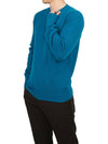 Crew Neck Lambswool Knit Top Blue - DRUMOHR - BALAAN 6