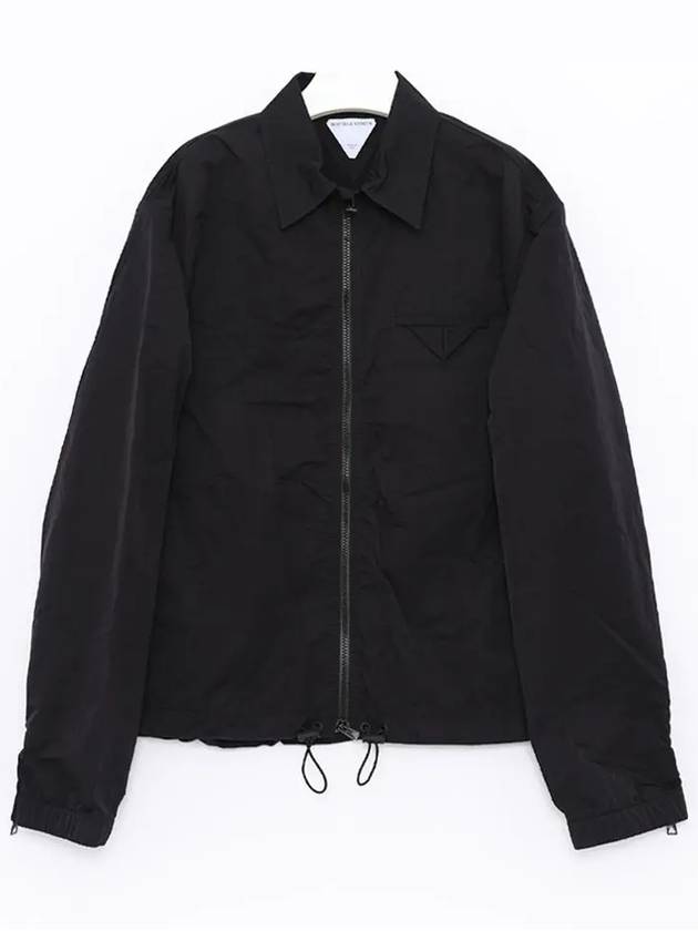 Triangle Pocket Nylon Zip Up Jacket Black - BOTTEGA VENETA - BALAAN 4