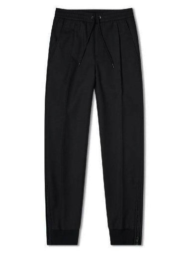 Men's Wool Drawstring Jogger Track Pants Black - MONCLER - BALAAN 1