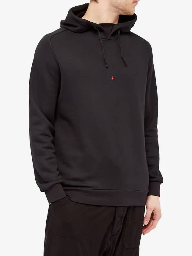 Men's Marina Logo Cotton Hoodie Black - STONE ISLAND - BALAAN 5