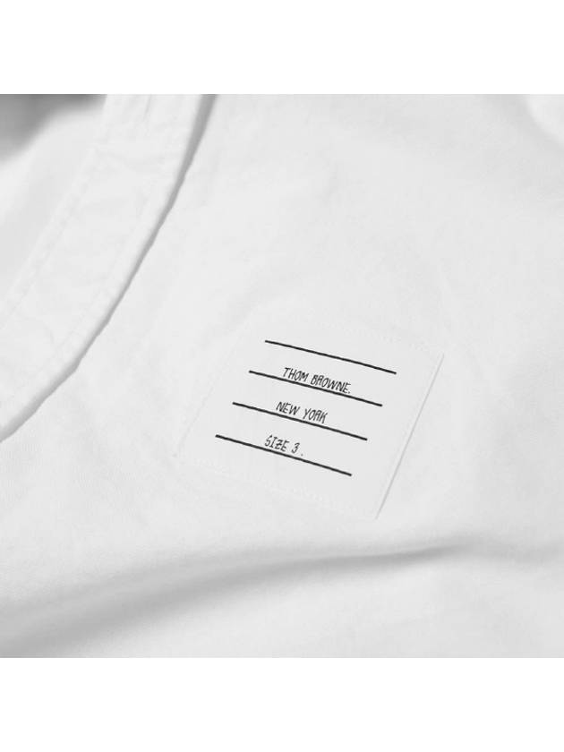 Oxford Grosgrain Placket Cotton Long Sleeve Shirt White - THOM BROWNE - BALAAN 3