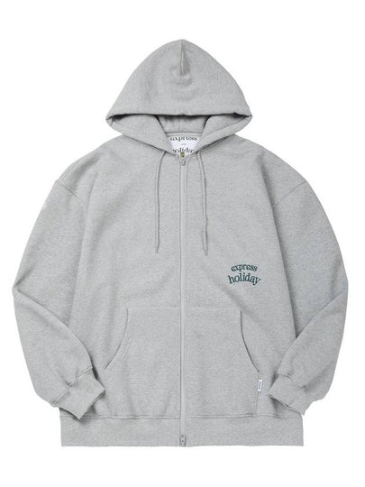 Side Logo 2Way Zip Up Hoodie Melange - EXPRESSHOLIDAY - BALAAN 2