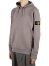 Logo Patch Drawstring Hoodie Grey - STONE ISLAND - BALAAN 2