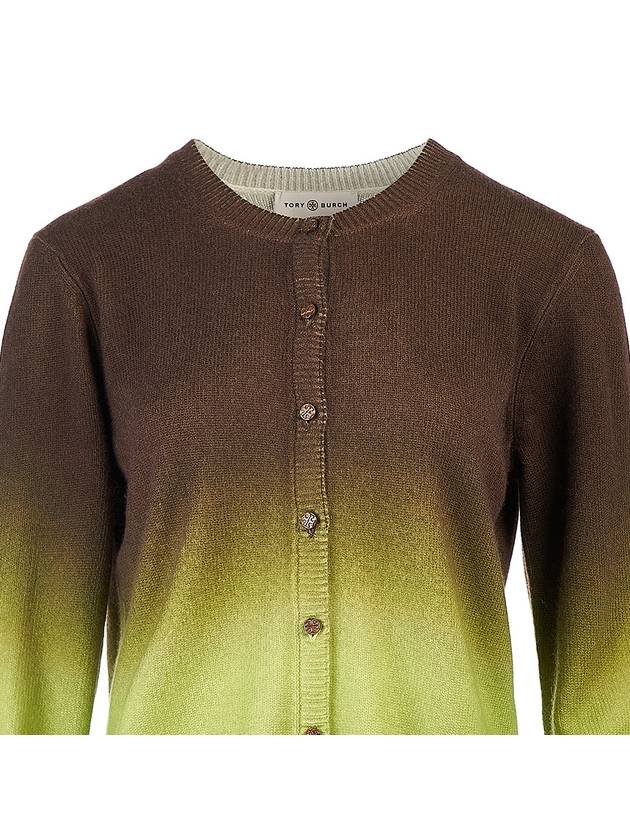 Dip Dye Cashmere Two-Tone Cardigan Brown Dawn - TORY BURCH - BALAAN 5