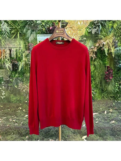 Classic Crew Neck Cashmere Knit Top Red - LORO PIANA - BALAAN 2