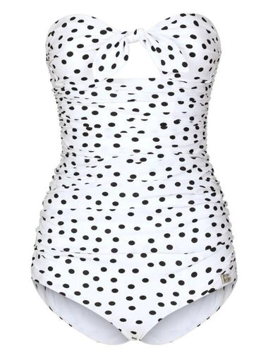 Polka dot print strapless one-piece swimsuit O9C79JFSG8C - DOLCE&GABBANA - BALAAN 1