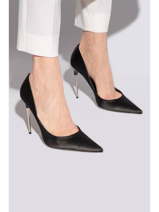 DC logo lettering pointed toe satin Pumps black - DOLCE&GABBANA - BALAAN 3