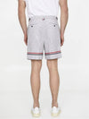 Men's Seersucker Gross Grain Cuff Shorts Medium Grey - THOM BROWNE - BALAAN 5