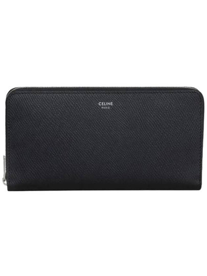 Large Zipper Grain Calfskin Long Wallet Black - CELINE - BALAAN 2