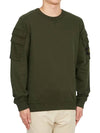 Men's Wappen Patch Cargo Pocket Sweatshirt Olive - STONE ISLAND - BALAAN 4