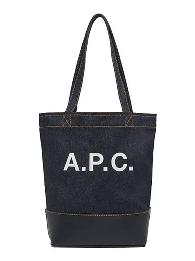 Logo Denim Axel Small Tote Bag Navy - A.P.C. - BALAAN 3