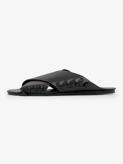 Leather Slide Sandals Black - JIL SANDER - BALAAN 2