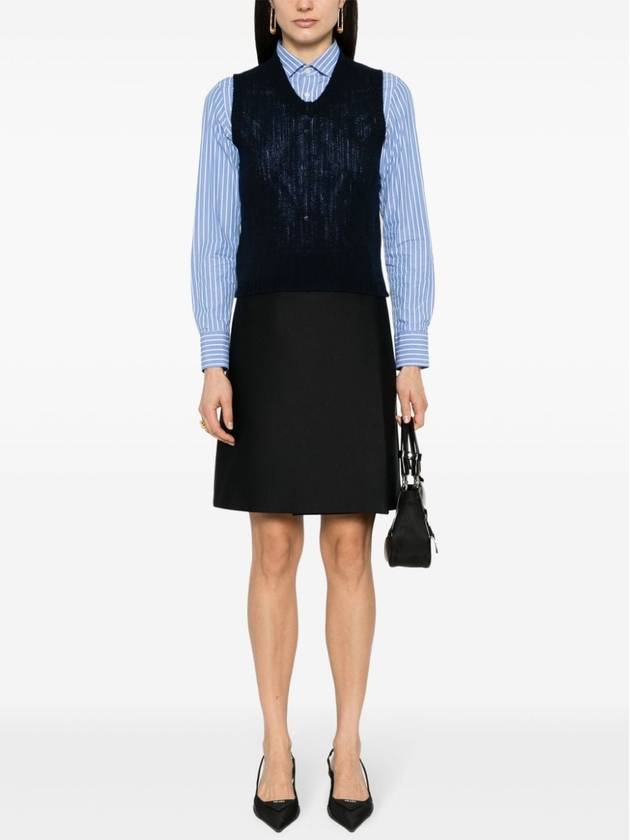 V neck knit vest navy - PRADA - BALAAN 3