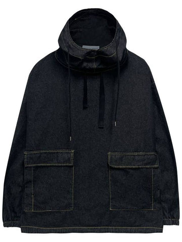 Akaji Denim Overfit Anorak_Black Blue - SMITH ARMOR - BALAAN 1