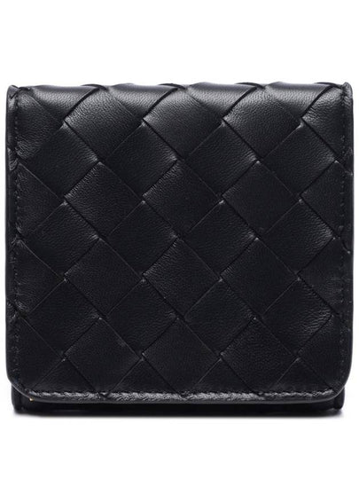 Intrecciato Tri-Fold Card Wallet Black - BOTTEGA VENETA - BALAAN 2