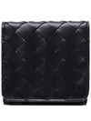 Intrecciato Tri-Fold Card Wallet Black - BOTTEGA VENETA - BALAAN 3