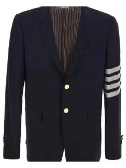 Plain Weave Suiting 4 Bar Classic Sport Jacket Jacket Navy - THOM BROWNE - BALAAN 2