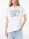 Logo Print Short Sleeve T-Shirt White - GANNI - BALAAN 3