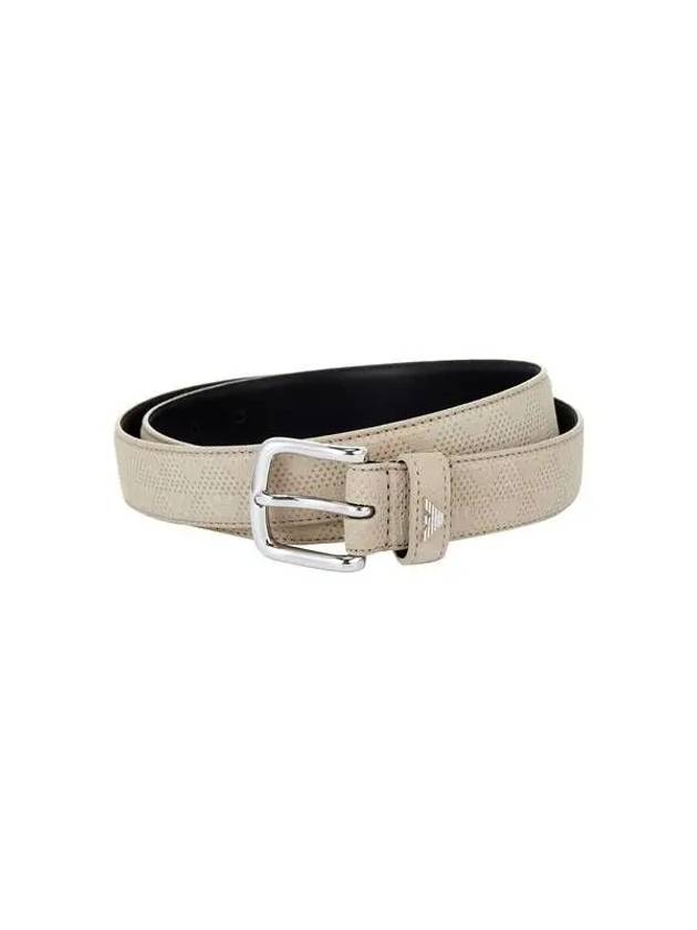 Men s Eagle Logo Dot Pattern Belt Beige 270275 - EMPORIO ARMANI - BALAAN 1