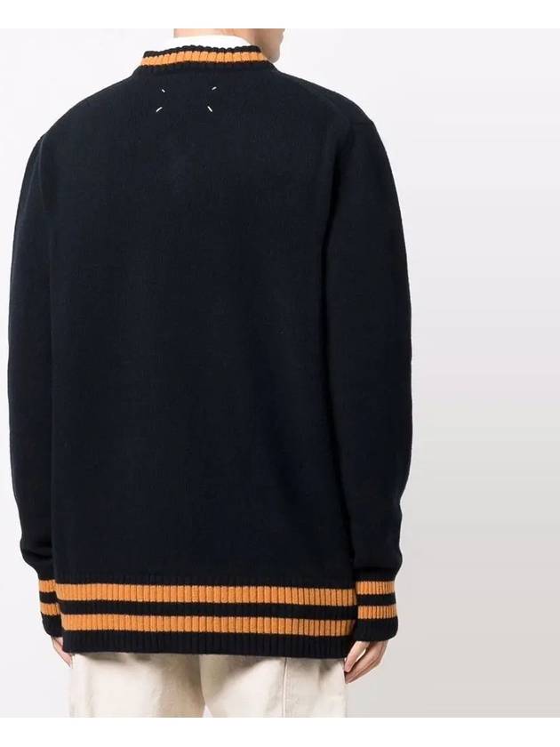 Stitch Patch Wool Knit Top Navy - MAISON MARGIELA - BALAAN 4