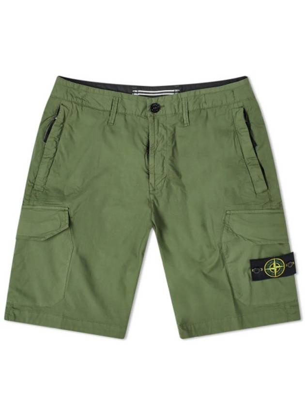 Garment Dyed Waffen Cargo Short Olive - STONE ISLAND - BALAAN 1