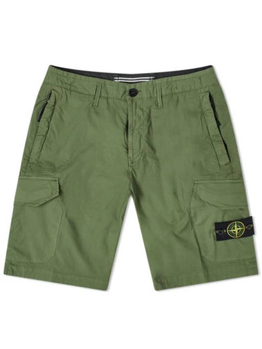 Garment Dyed Waffen Cargo Short Olive - STONE ISLAND - BALAAN 1