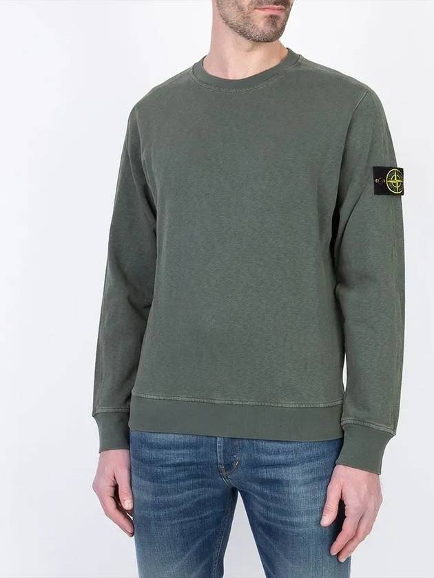 Logo Patch Crew Neck Sweatshirt Musk - STONE ISLAND - BALAAN 5