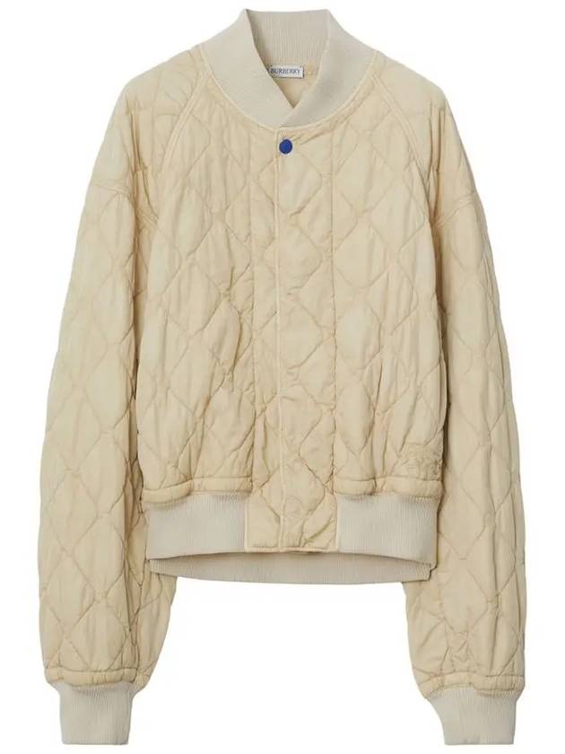 Quilted Bomber Jacket Ivory - BURBERRY - BALAAN 3