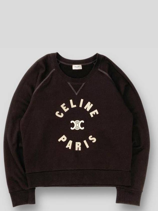 Triomphe Cotton Fleece Sweatshirt Kakao - CELINE - BALAAN 2