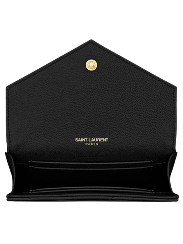 Monogram Envelope Small Half Wallet Black Gold - SAINT LAURENT - BALAAN 3