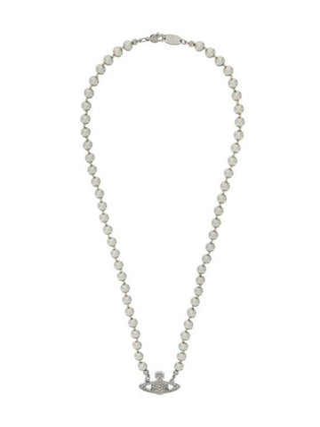 Mini Bas Relief Pearl Necklace Silver - VIVIENNE WESTWOOD - BALAAN 1