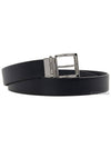 Reversible Saffiano Leather Belt Black - PRADA - BALAAN 2