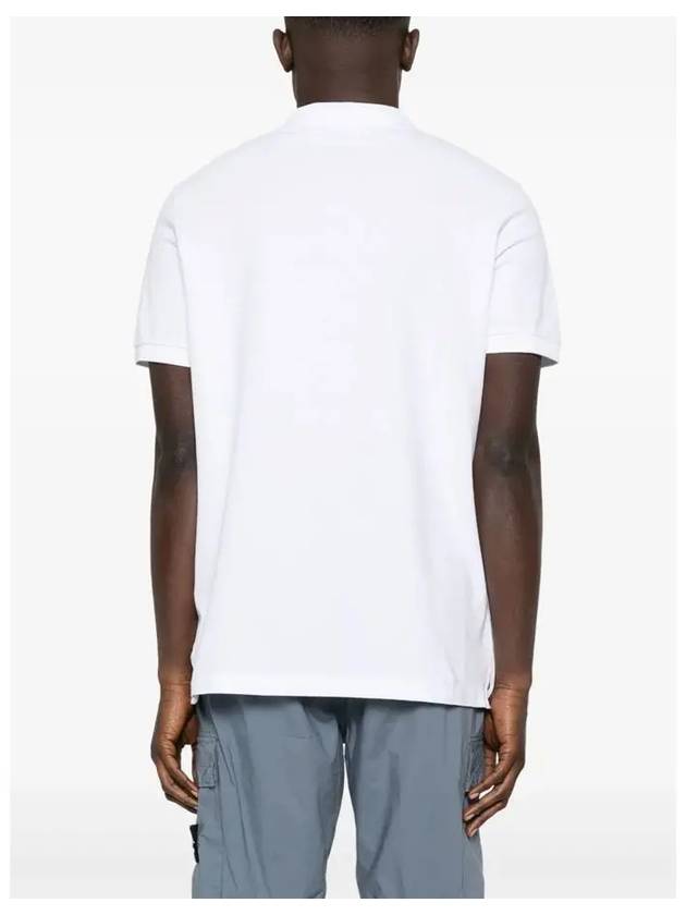 Organic Cotton Elastane Pique Polo White - STONE ISLAND - BALAAN 6