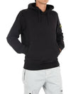 Wappen Patch Cotton Fleece Hoodie Black - STONE ISLAND - BALAAN 6