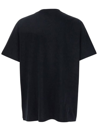 Black T-Shirt With Logo Lettering On The Front In Cotton Man - BALMAIN - BALAAN 2