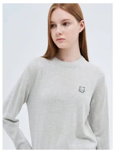 Women s Foxhead Patch Regular Sweatshirt Jumper Light Gray Melange Domestic Product GM0024071749669 - MAISON KITSUNE - BALAAN 1