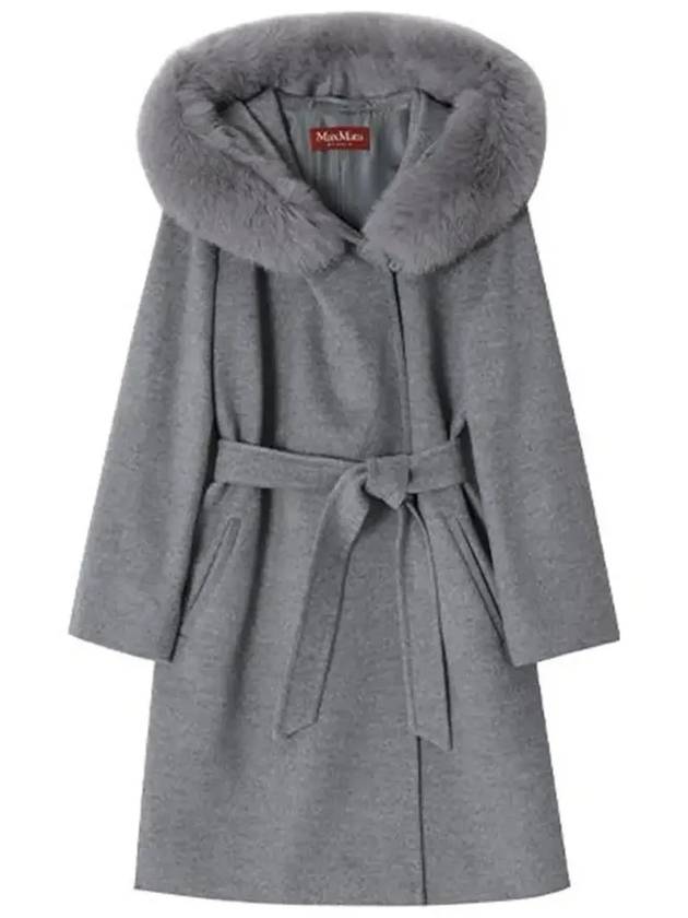 Studio 3 Mango Wool Hooded Single Coat Grey - MAX MARA - BALAAN 5