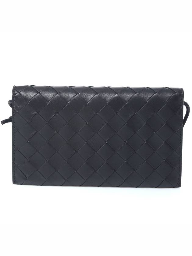 Intrecciato Strap Long Wallet Black - BOTTEGA VENETA - BALAAN 4