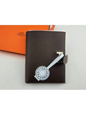 Bean Compact Half Wallet Eben Silver H039790CK46 - HERMES - BALAAN 1