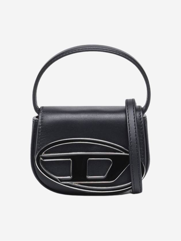 1DR Round Logo Leather Mini Shoulder Bag Black - DIESEL - BALAAN 5