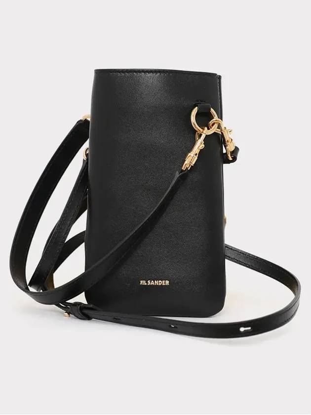 Logo Lettering Small Calf Leather Cross Bag Black - JIL SANDER - BALAAN 3