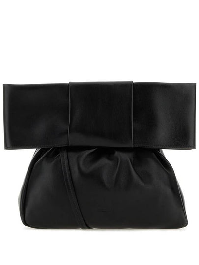 Bow Ribbon Medium Leather Shoulder Bag Black - JIL SANDER - BALAAN 2