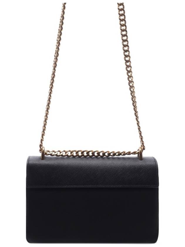 Saffiano Pocono Chain Shoulder Bag Black Gold - PRADA - BALAAN 5