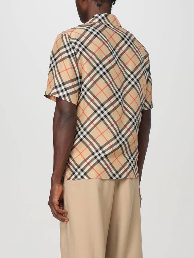 Check Oversized Silk Short Sleeve Shirt Sand - BURBERRY - BALAAN 4